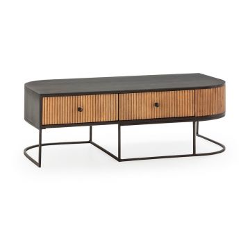 Măsuță de cafea în culoare naturală din lemn de mango 60x120 cm Curve – MOME
