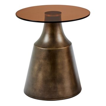 Măsuță de cafea maro rotundă din oțel ø 45 cm Dunsley – Actona