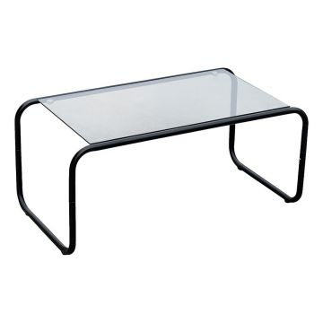 Măsuță de cafea neagră cu blat din sticlă 40x80 cm Ventana – Leitmotiv