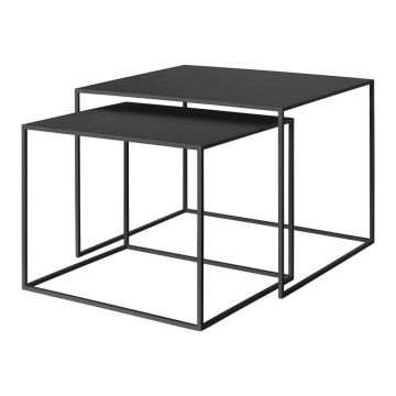 Măsuțe de cafea negre 2 buc. din metal 50x60 cm Fera – Blomus