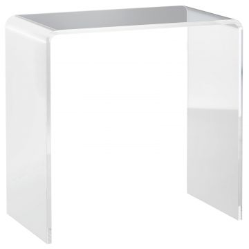 Masuta de Cafea din Acril in Forma de U, cu Margini Netede si Colturi Rotunjite, 53.5x30.5x53.5 cm, Transparenta