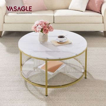Masuta de Cafea, Vesta, Alb, 80x80x46 cm