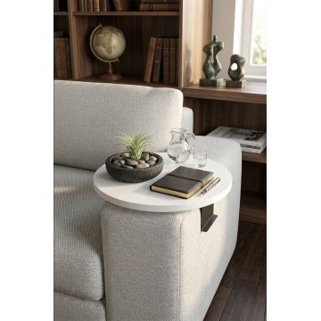 Masuta pentru cotiera canapea, Hanah Home, Artmtksofa1, 32x10x32 cm, Alb