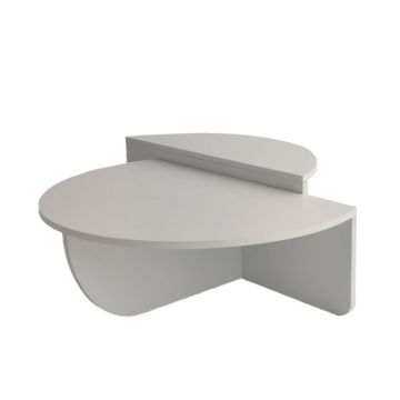 Set 2 masute de cafea PODIUM, alb, 90x60x30 cm