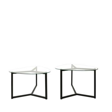 Set masuta de cafea BELLISIMO, negru mat, 82x58x40 cm