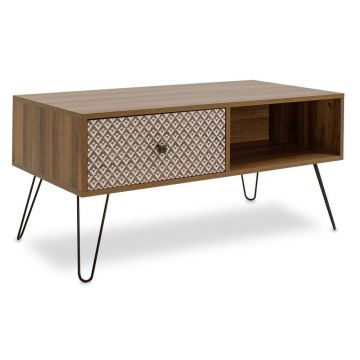 Comoda masuta de cafea Boho a, nuc, 100x50x46 cm - Nuc