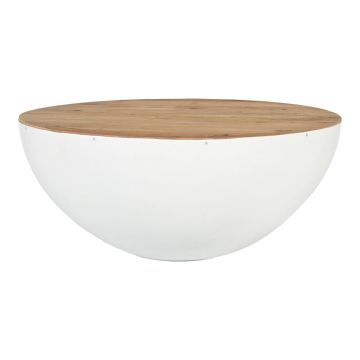 Masa de cafea Boho Coffelty, Alb, 90x90x40 cm - Alb