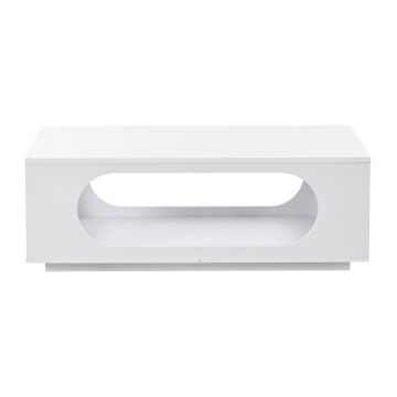 Masă de cafea cu iluminare LED, Alb | Aosom Romania