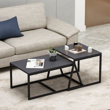 Masa de cafea Minimal Inarch, antracit - alb, 75x50x38 cm - Antracit