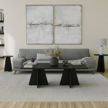 Masa de cafea Mushroom 2 Neostill, Negru - Sapphire Oak, 120x60 cm - Negru