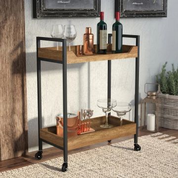 Masa de cafea Nova Nodeco, maro inchis - negru - maro deschis - negru, 80x40 cm - Light BrownnBlack