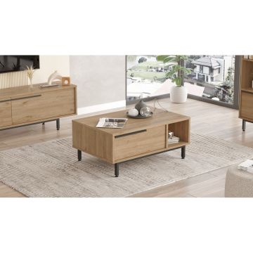 Masa de cafea On2 Locelso, nuc - nuc - stejar, 90x60 cm - Nuc