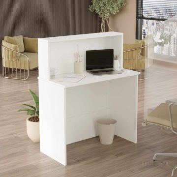 Masa de receptie, Hanah Home, Beg20-W, 90x110x44.5 cm, PAL, Alb