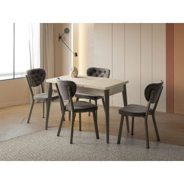 Masa extensibila, Hanah Home, Vista, PAL, Travertin / Mocha deschis