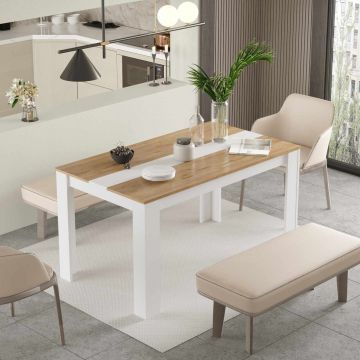 Masa, Hanah Home, Ave22-Sw, 140x73.8x80 cm, PAL, Natural/Alb