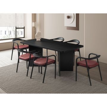 Masa, Hanah Home, Loft, 180x77x90 cm, PAL, Negru