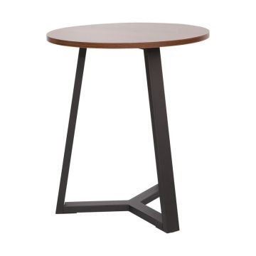 Masa laterala Trepolo cu functie multifunctionala, metal Negru și Lemn, Nuc, 45x52 cm