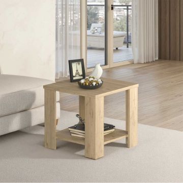 Masuta Cafea Laterala SHP-550-FF-1 Home Collection® New Line, Maro - Natur - Stejar, 50x48x50 cm - Stejar