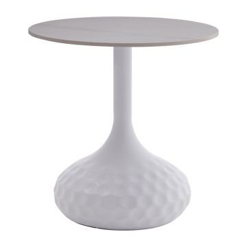 Masuta de cafea Fabron piatra sinterizata, alba, 50x50x52 cm - Alb