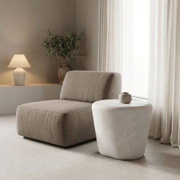 Masuta de cafea Fedris, MDF, Alb, D56x45 cm - Alb