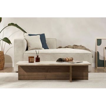 Masuta de cafea, Hanah Home, Harbor, 120x30x45 cm, PAL, Travertin Venezia Nuc