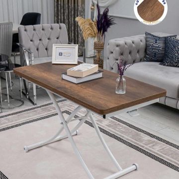 Masuta de cafea, Hanah Home, Juppo Int, MDF, Nuc închis / Alb