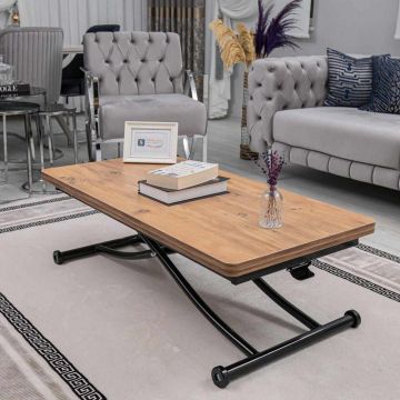 Masuta de cafea, Hanah Home, Juppo Int, MDF, Pin / Negru