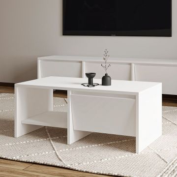 Masuta de cafea, Hanah Home, Laris, 90x35x45 cm, PAL, Alb