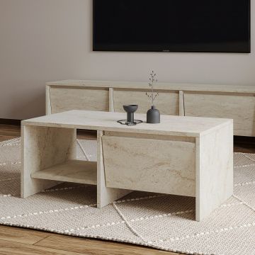 Masuta de cafea, Hanah Home, Laris, 90x35x45 cm, PAL, Travertin