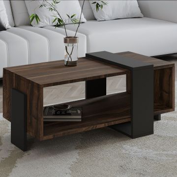 Masuta de cafea, Hanah Home, Meleni, 90x40x49 cm, PAL, Nuc / Antracit