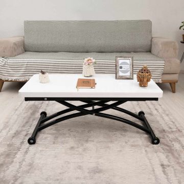 Masuta de cafea, Hanah Home, Mini Juppo Ext, MDF, Alb/Negru