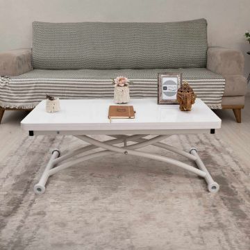 Masuta de cafea, Hanah Home, Mini Juppo Ext, MDF, Alb