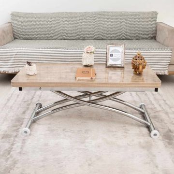Masuta de cafea, Hanah Home, Mini Juppo Ext, MDF, Antic / Crom