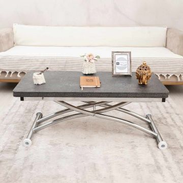 Masuta de cafea, Hanah Home, Mini Juppo Ext, MDF, Antracit / Crom