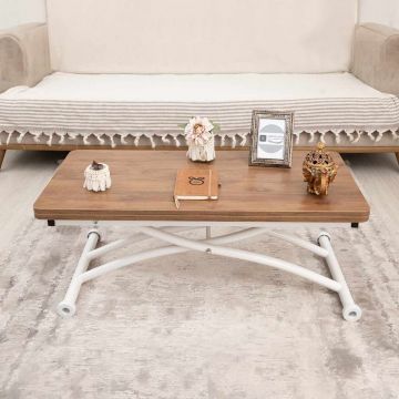 Masuta de cafea, Hanah Home, Mini Juppo Ext, MDF, Nuc/Alb