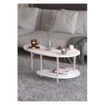 Masuta de cafea, Hanah Home, Peka-0021, 100x43x48 cm, PAL, Alb