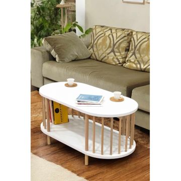 Masuta de cafea, Hanah Home, Peka-0111, 90x43x45 cm, PAL, Alb
