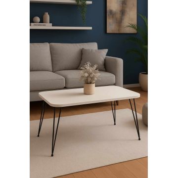 Masuta de cafea, Hanah Home, Peka247P, 90x55x50 cm, PAL, Alb/Negru