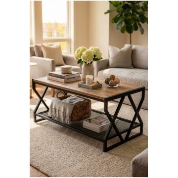 Masuta de cafea, Hanah Home, Peka9119, 90x50x50 cm, PAL, Lydia / Negru