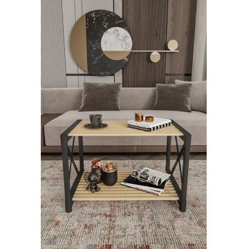 Masuta de cafea, Hanah Home, Pls Room 1, 53x38x33 cm, PLASTIC LEMN, Negru