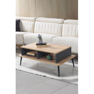 Masuta de cafea, Hanah Home, Şile 2009, 100x40x56 cm, PAL, Stejar safir / Antracit