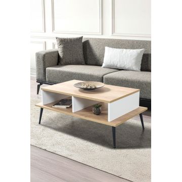 Masuta de cafea, Hanah Home, Şile 2011, 100x40x56 cm, PAL, Stejar Safir / Alb