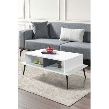 Masuta de cafea, Hanah Home, Şile 2012, 100x40x56 cm, PAL, Alb / Antracit