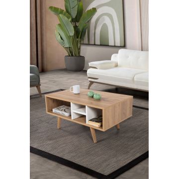 Masuta de cafea, Hanah Home, Sina 2020, 90x43x55 cm, PAL, Stejar Safir / Alb