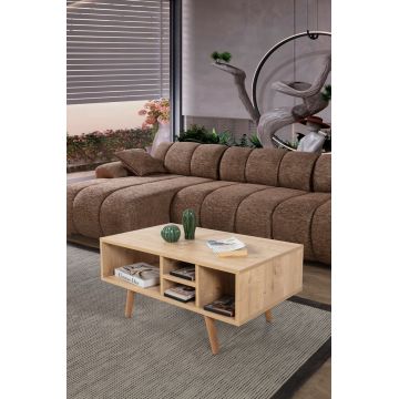Masuta de cafea, Hanah Home, Sina 2022, 90x43x55 cm, PAL, Maro
