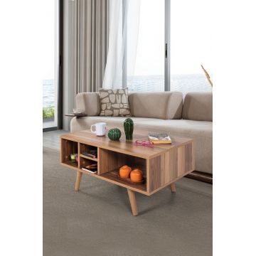 Masuta de cafea, Hanah Home, Sina 2027, 90x43x55 cm, PAL, Maro