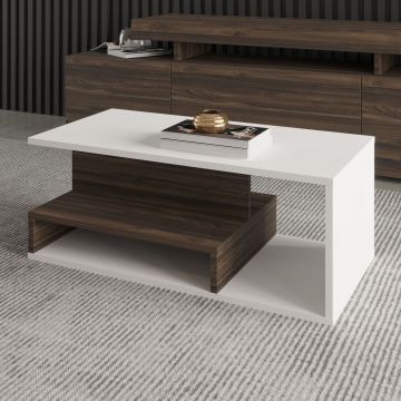 Masuta de cafea, Hanah Home, Vera Mini, 90x35x44.8 cm, PAL, Alb/Maro