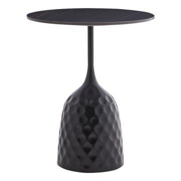 Masuta de cafea Kousien piatra sinterizata, neagra, D50x60 cm - Negru