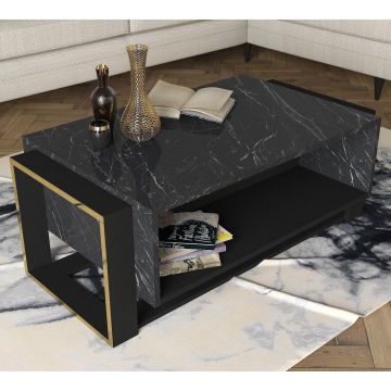 Masuta de cafea Minotaur, Negru, 107x41x60 cm - Negru