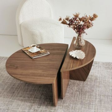 Masuta de cafea Sufragerie Podium, Stejar- Nuc, 90x60x30 cm - Nuc